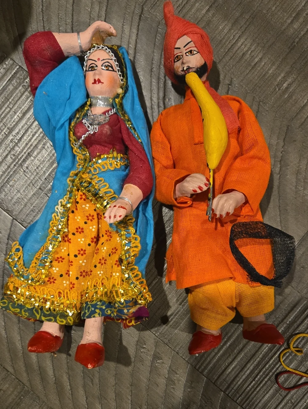 Vintage Indian Couple Souvenir Dolls